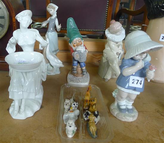 Meissen figural salts, Goebels gnome, other figures and wade items